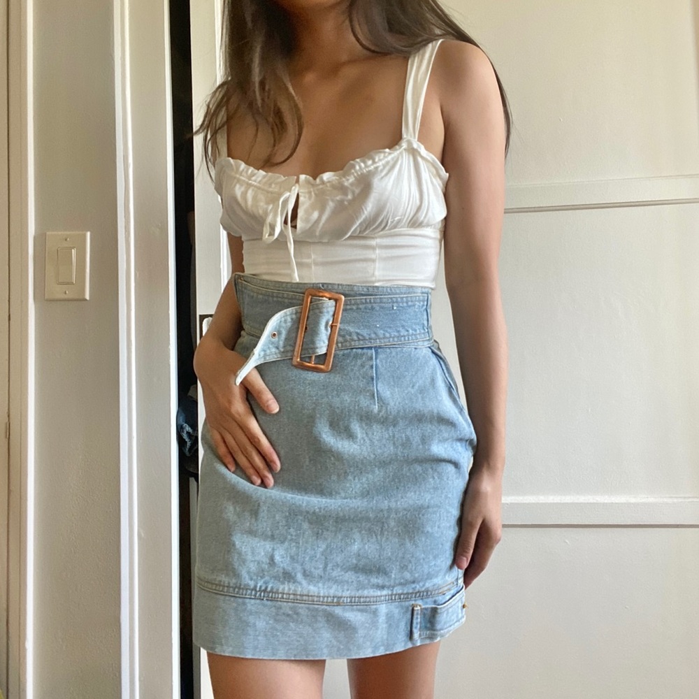 Jordache 80’s Belted Denim Skirt